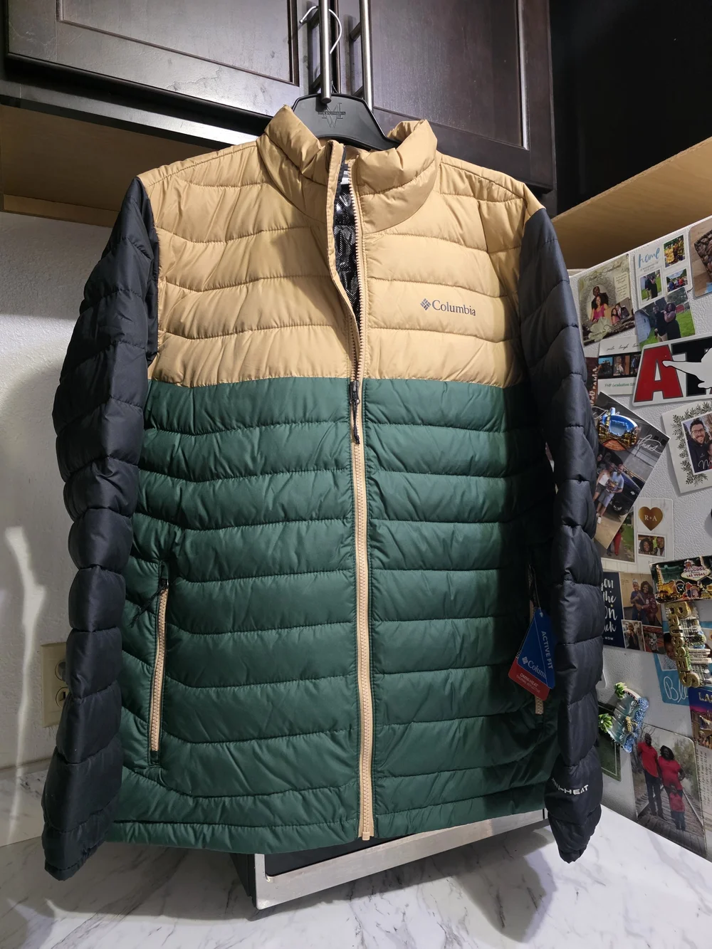 Columbia Men's Colorblock Insulated Jacket - Tan/Green/Black Men Large
